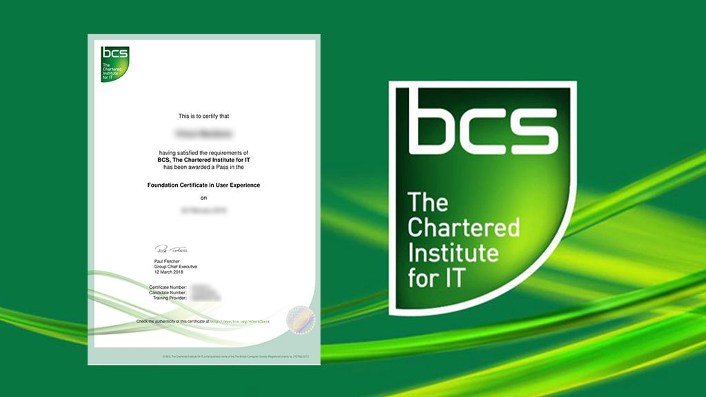 BCS Foundation Certificate In User Experience Course